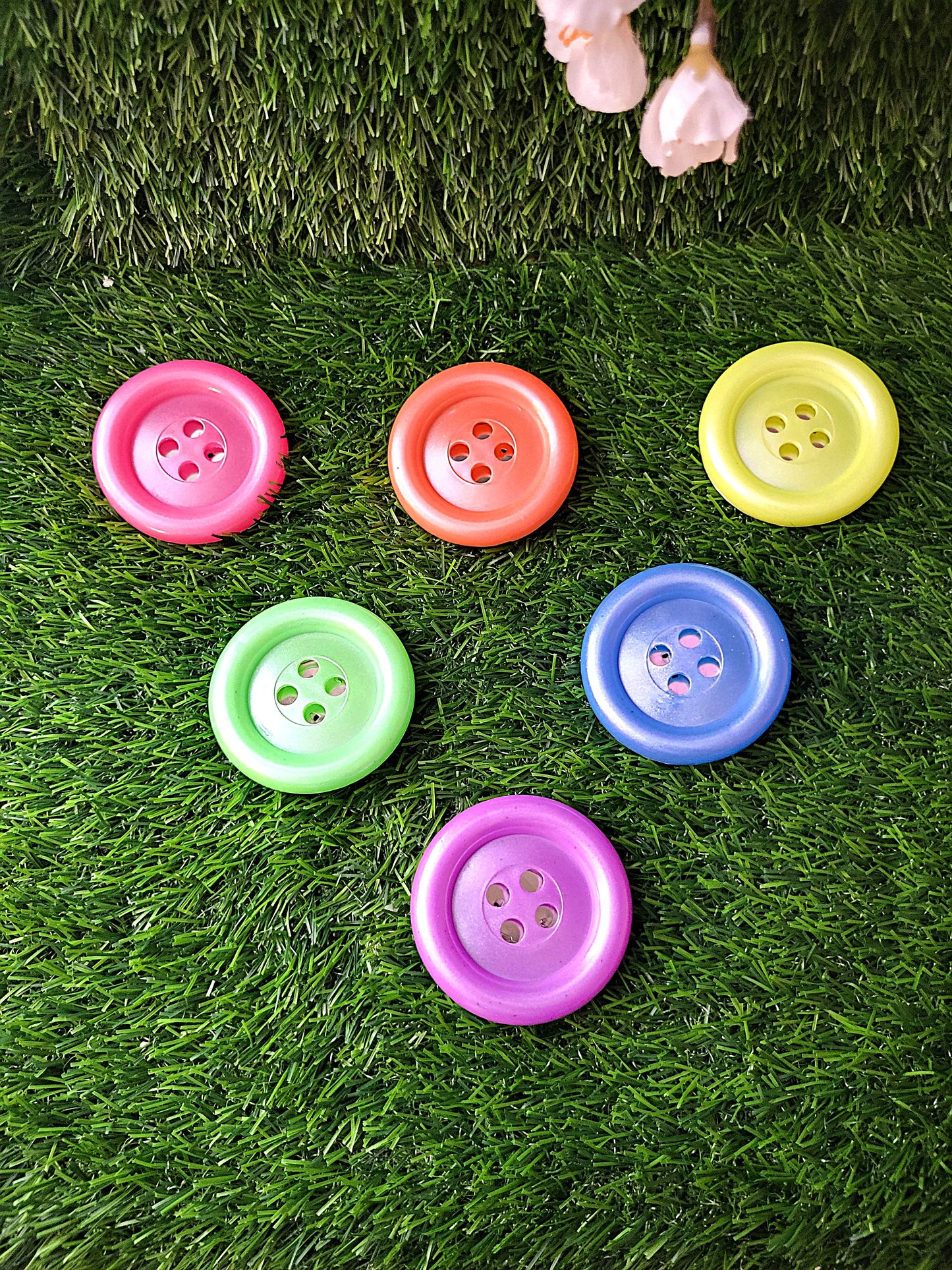 Pastel Neon Jumbo Button 2 way clip