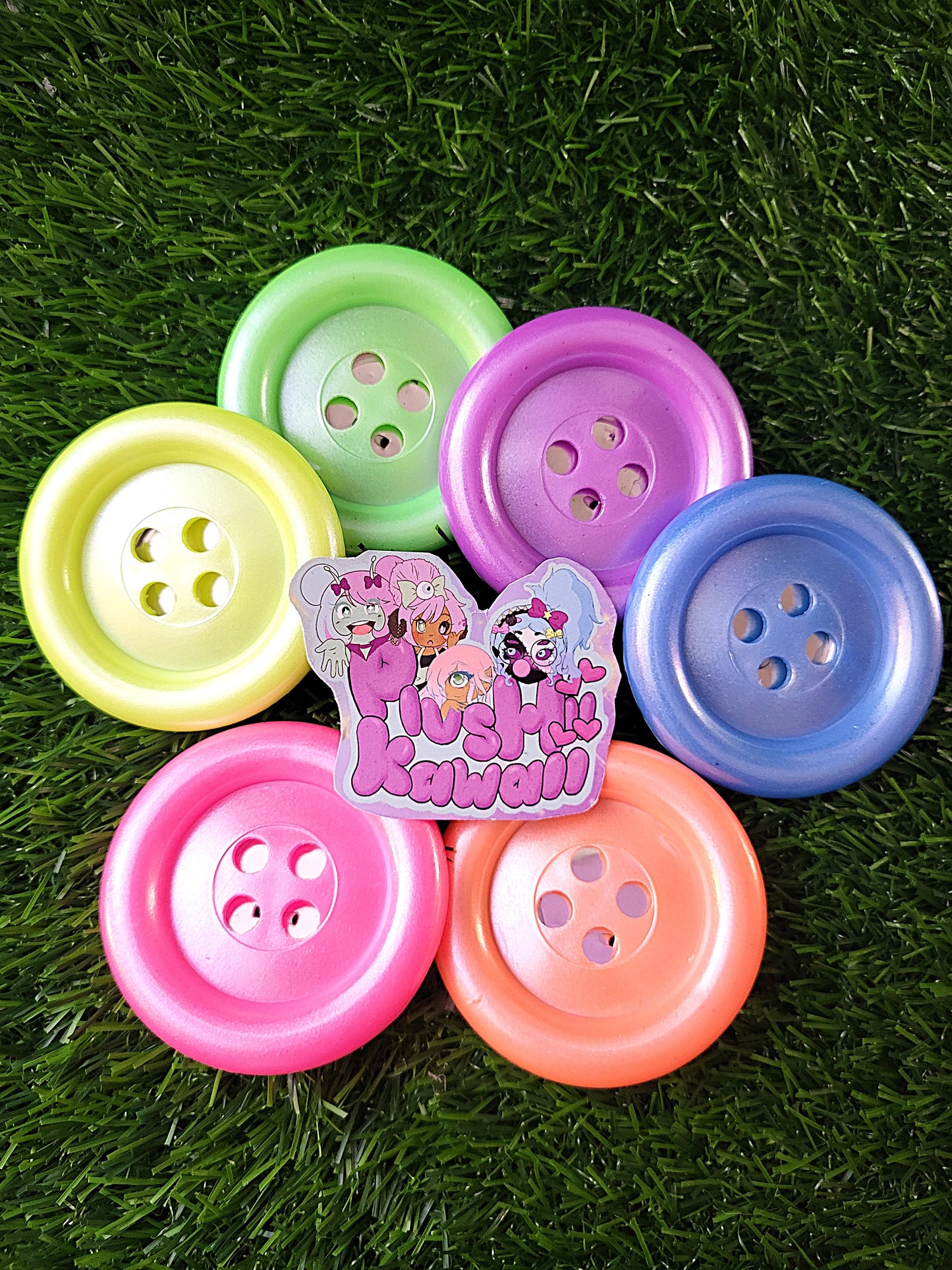 Pastel Neon Jumbo Button 2 way clip