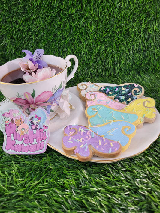 Frosted Sugar Cookie Wing hair clip pair