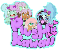 PlusHii Kawaii logo with 4 mascots