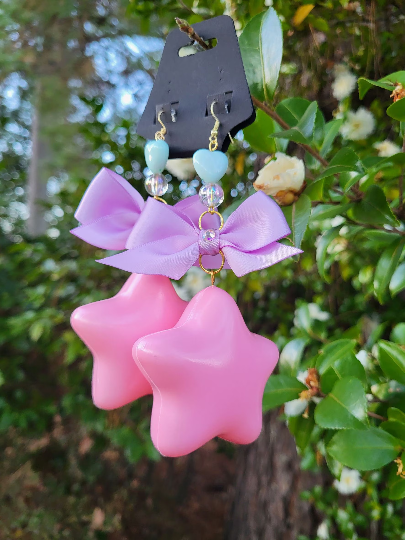 Puffy star earrings
