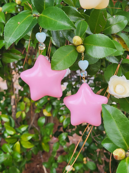 Puffy star earrings