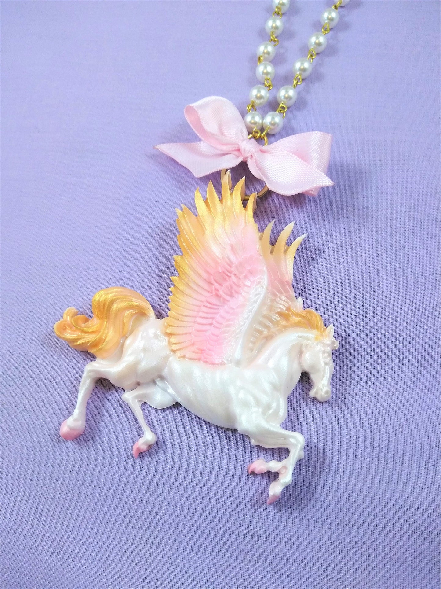 Pretty pastel pegasus necklace