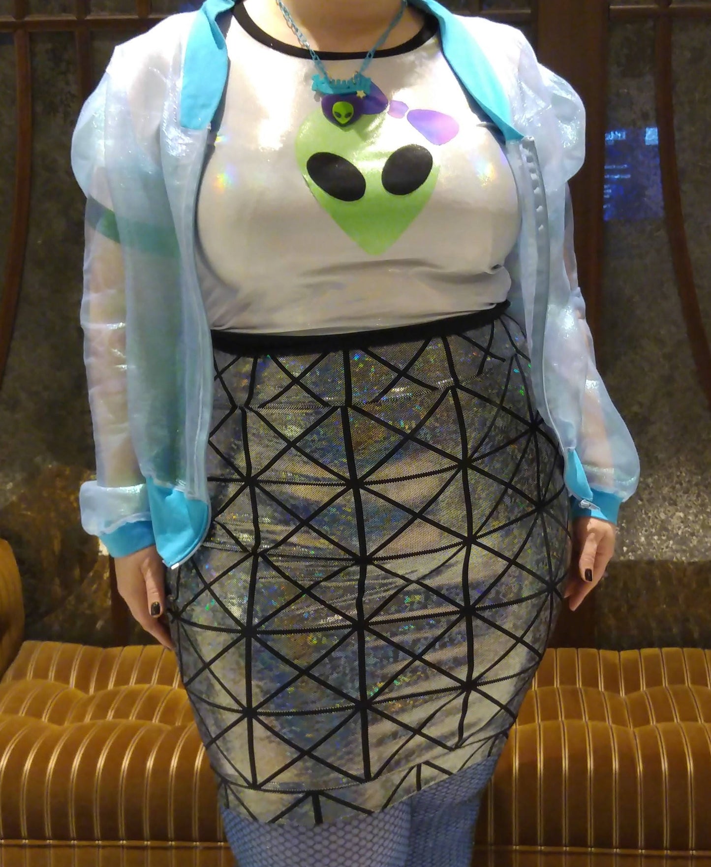 Holographic ringer crop top