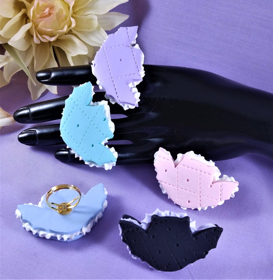 Bat Macaron Adjustable Ring