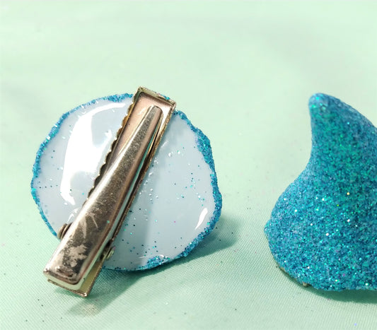 Glitter Horn hair clip pair