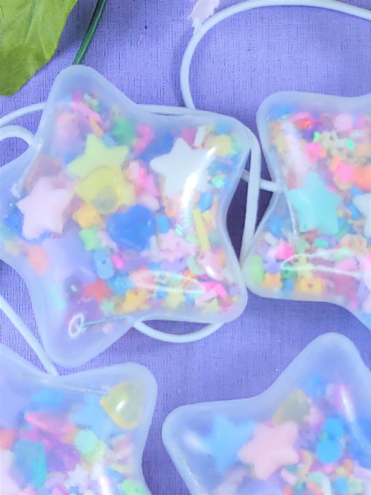 Puffy Star Shaker Hair Tie Pair