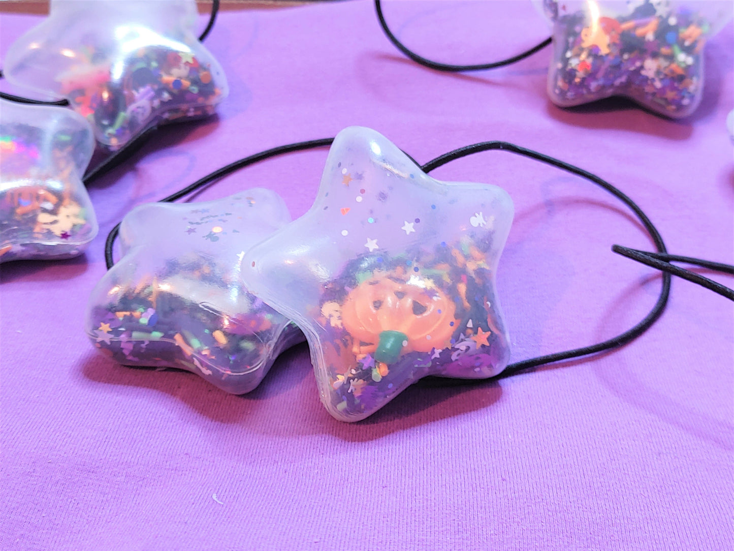 Puffy Star Shaker Hair Tie Pair