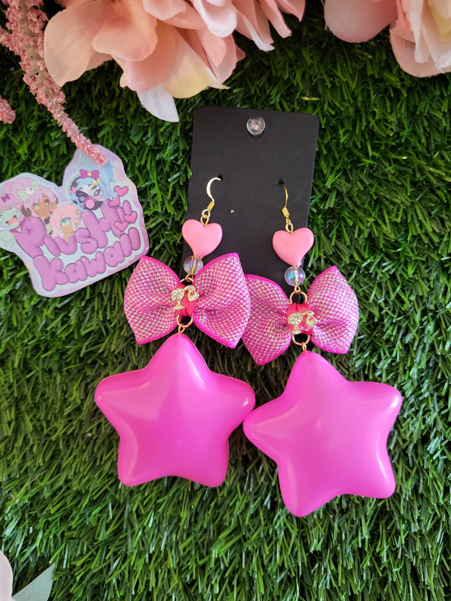 Life in Plastic Jumbo Puff Star Earrings