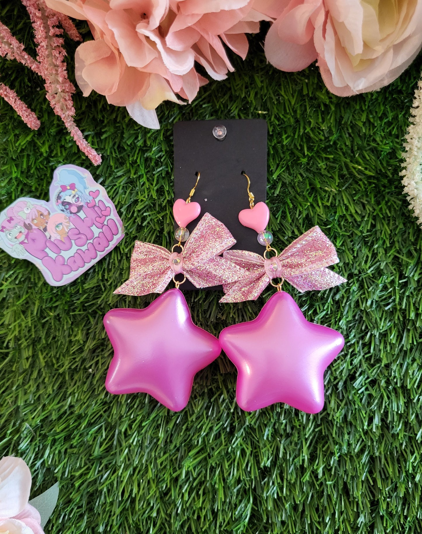 Life in Plastic Jumbo Puff Star Earrings