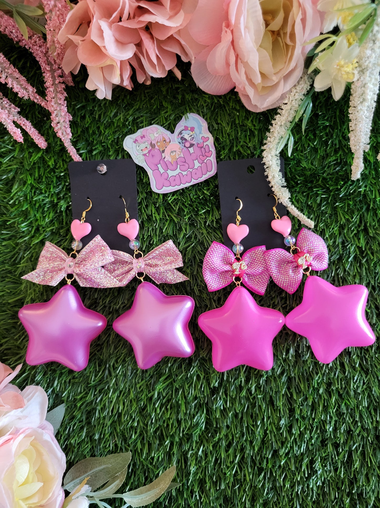 Life in Plastic Jumbo Puff Star Earrings