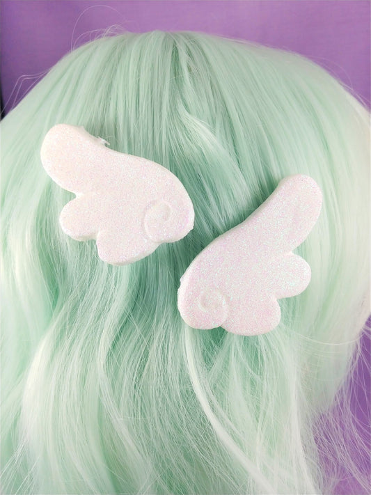 Iridescent glitter magical girl hair clips
